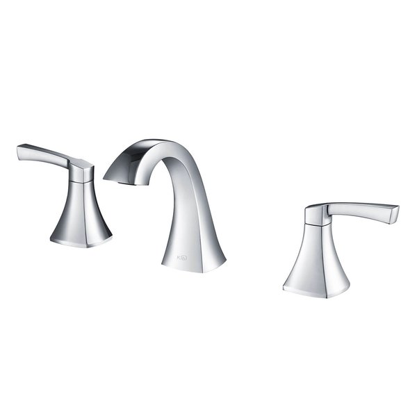 Kibi Pyramid II Bathroom Sink 8" Widespread Faucet with Drain Assembly KBF1022CH